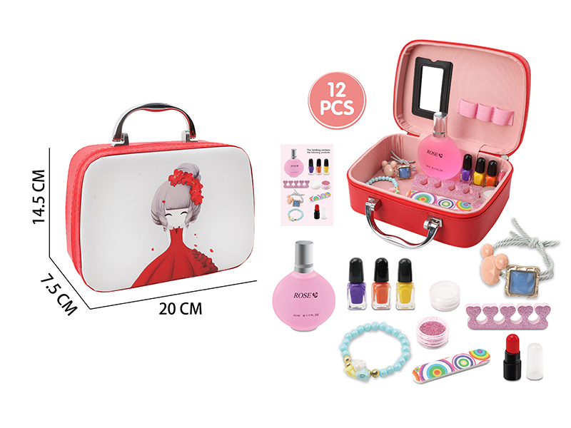 Makeup Bag + Perfume, Lipstick, Bracelet, Hair Rope, Tearable Environmental Nail Polish, Diy Makeup Brush Set