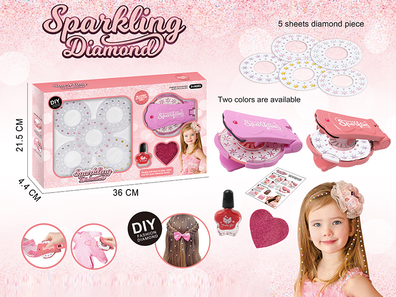 Magic Hair Salon+Accessory Drill Piece+Nail Polish Set