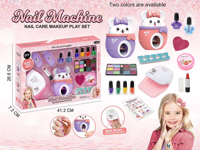 Diy Printing Nail Salon Eye Shadow Lipstick Hair Dryer Set