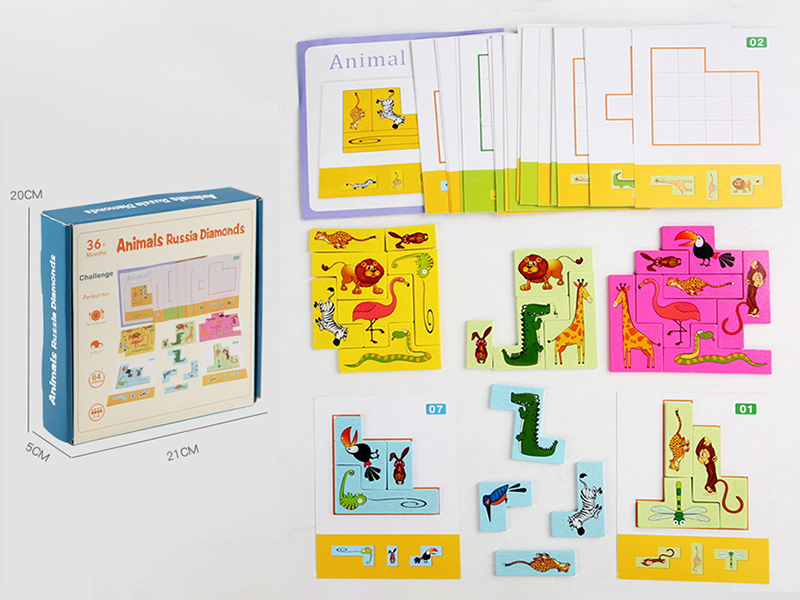 Wooden Animal Tetris Puzzle