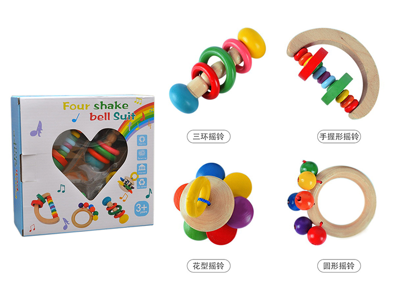 Wooden Rattle Four Piece Set