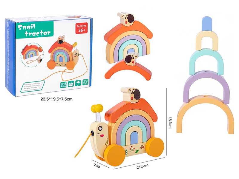 Wooden Snail Drag Car