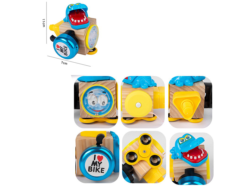 Wooden Multifunctional Six Sided Busy Block(Crocodile)