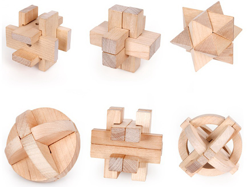 Wooden Luban Lock 6pcs