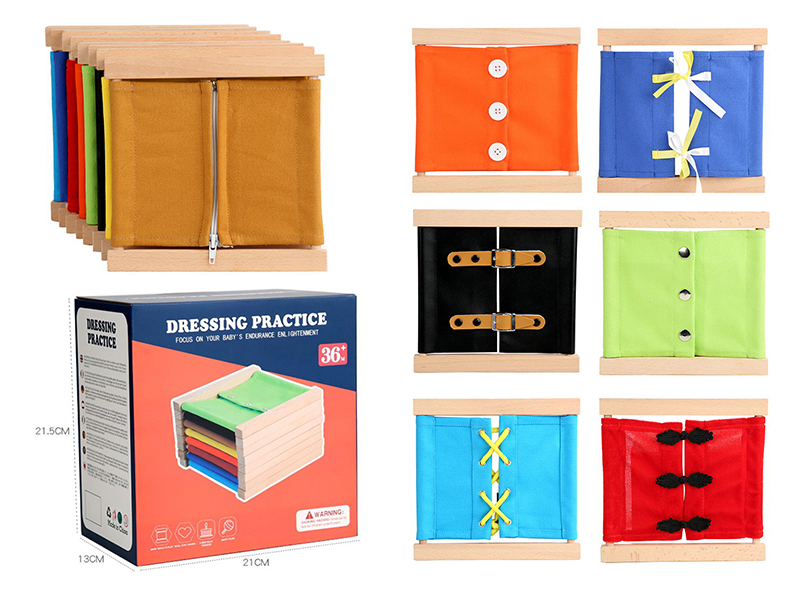 Wooden Toy Dressing Practice(8pcs)