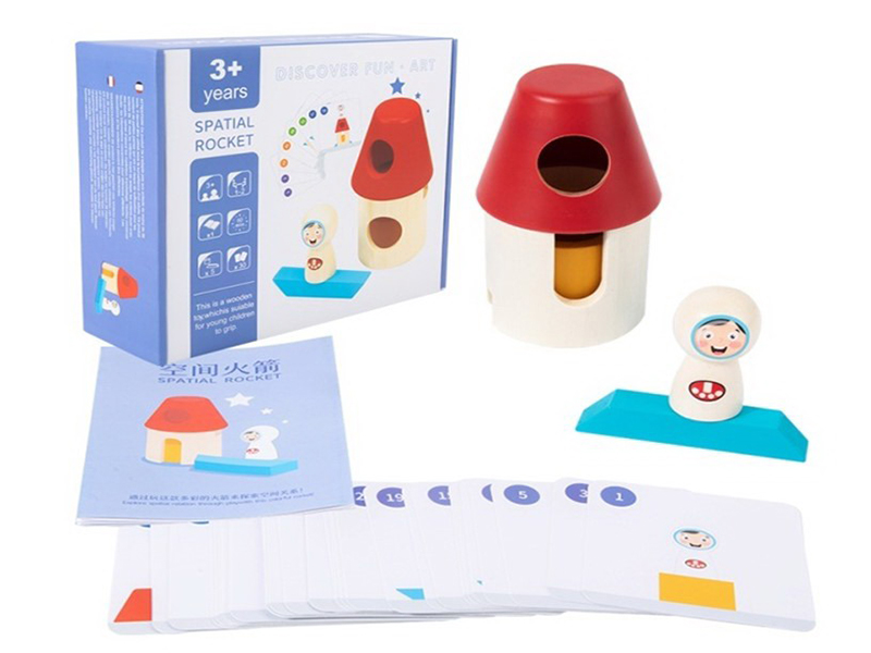 Wooden Space Rocket Stack Building Blocks