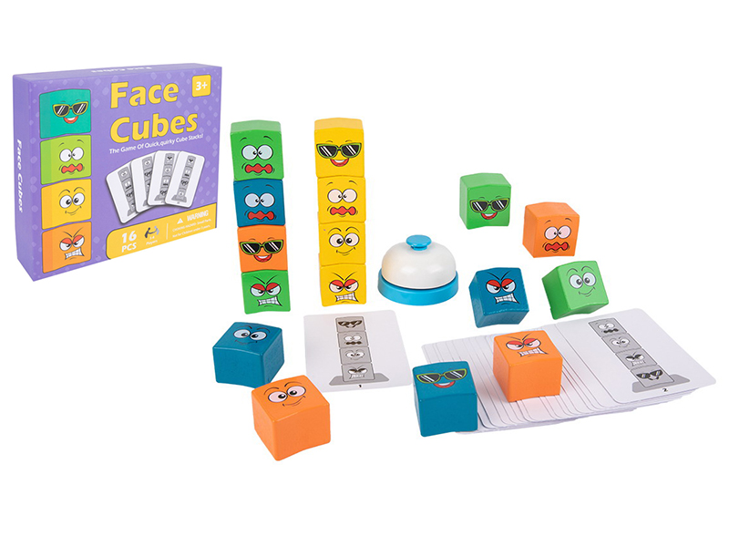 Face Cube Matching Block Wooden Toys