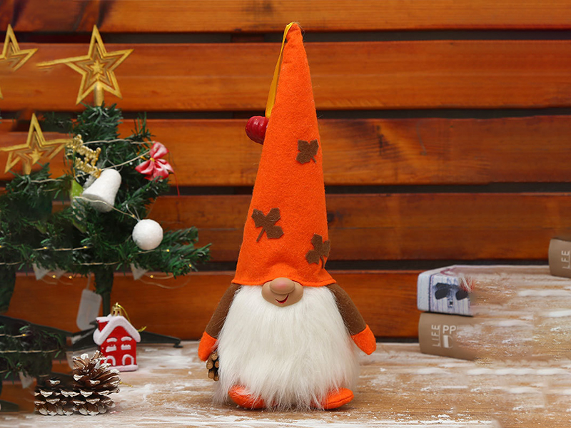 Luminous Orange Maple Leaf Hat Hanging Pumpkin