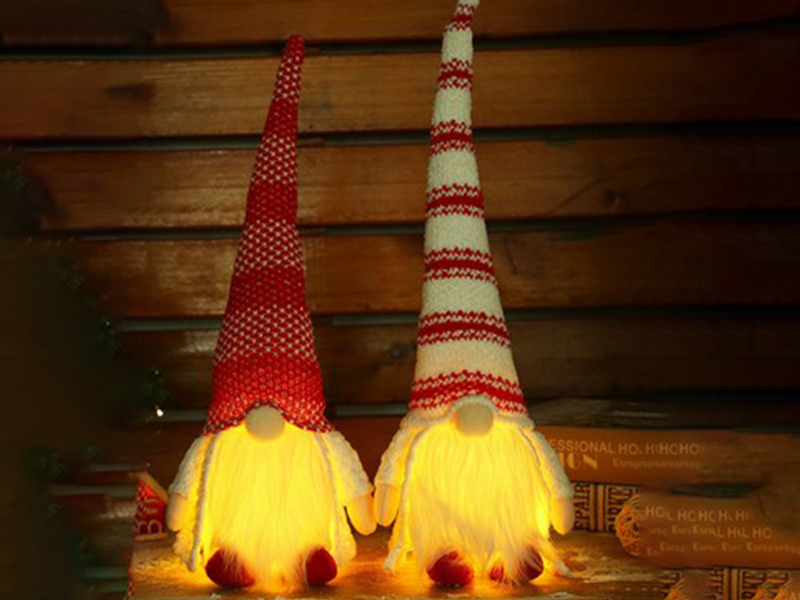 Glow Red And White Striped Knitted White Doll