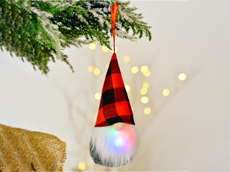 Knitted Pendant With Light Type B Red And Black Grid