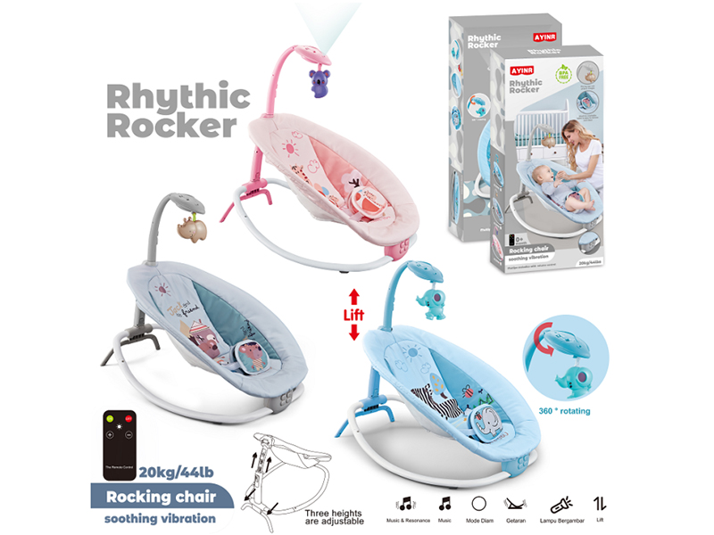 Multifunctional Lift Folding Baby Rocking Chair With Remote Control