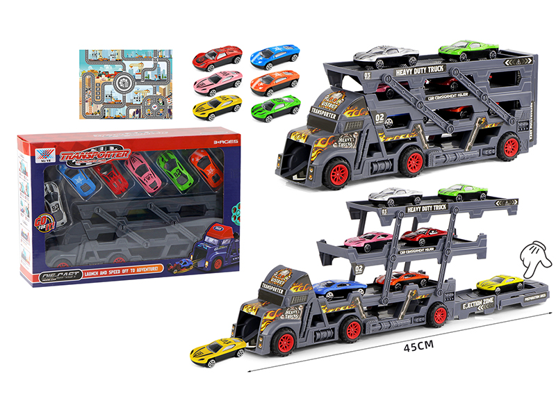 Folding Transport Catapult Vehicle With 6 Alloy Cars 1 Map