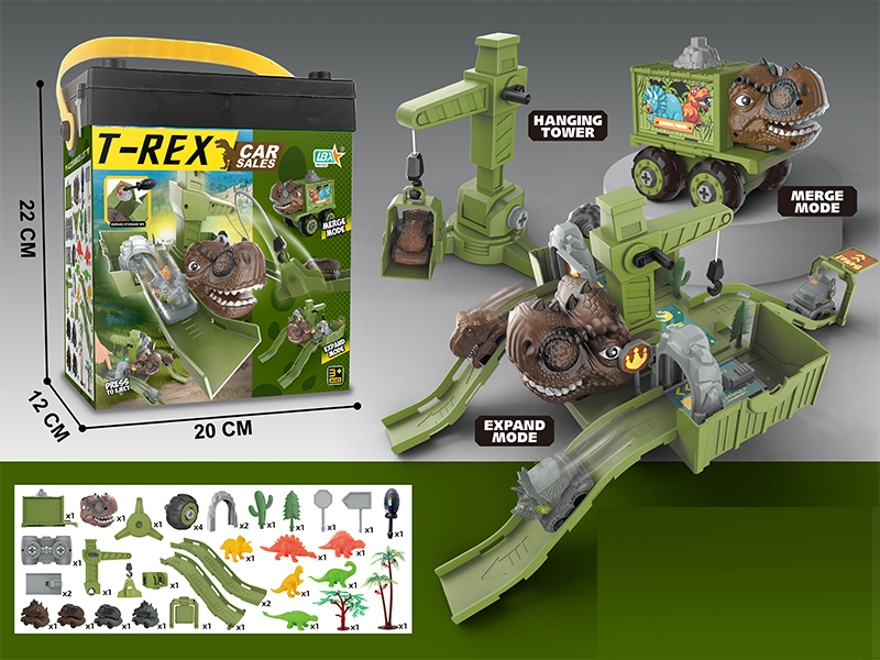 Disassembly And Assembly Scene To Store Dinosaur Car (Tyrannosaurus Rex)