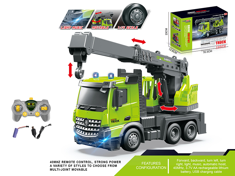 1:14 Multifunctional Remote Control Crane With Light And Music(Including Batteries)