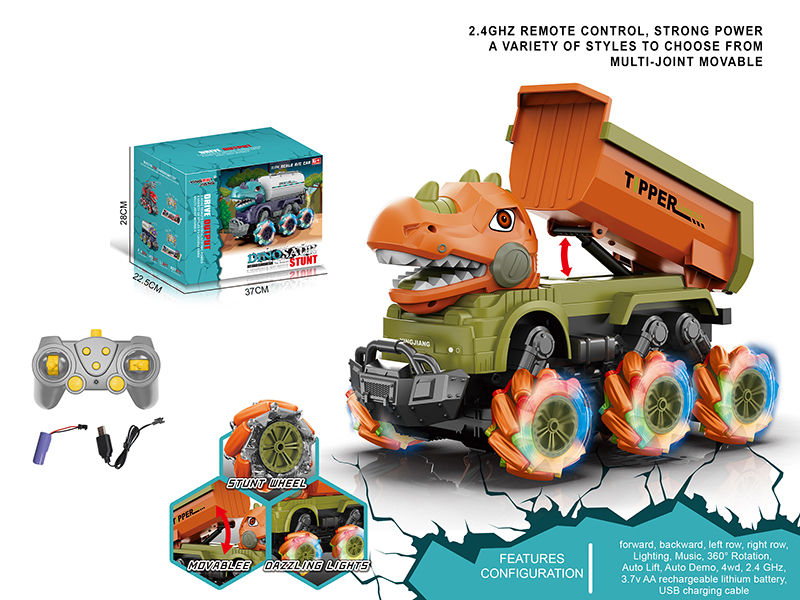 1:14 Remote Control Stunt Wheel Dinosaur Dumper