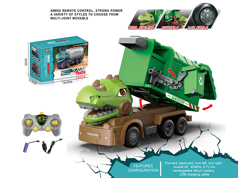 1:14 Multifunctional R/C Dinosaur Sanitation Truck (Including Batteries)