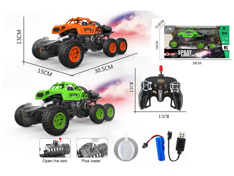 1:16 R/C 6CH Six Wheel Climbing Skeleton Car With Light Spray