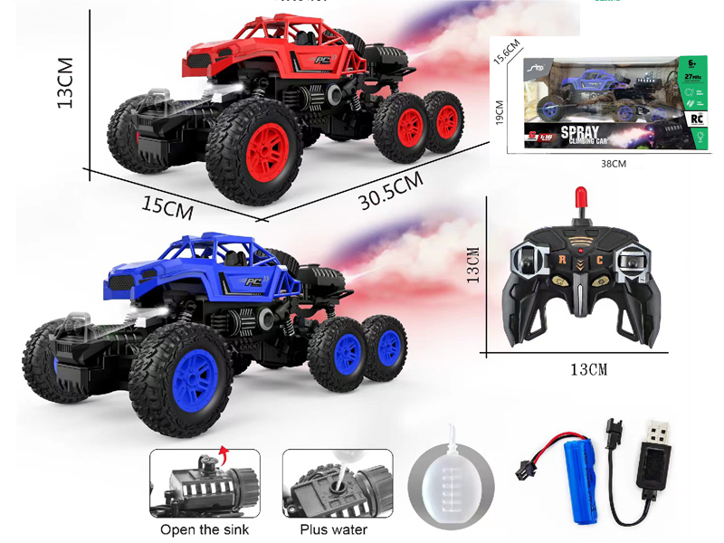 1:16 R/C 6Ch Six Wheel Climbing Skeleton Police Car With Light Spray