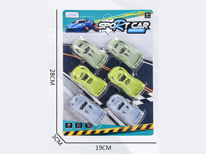 6PCS Pull Back Racing Cars