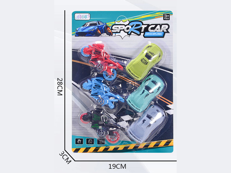 Pull Back Racing Cars+Pull Back Motorcycles(6PCS)