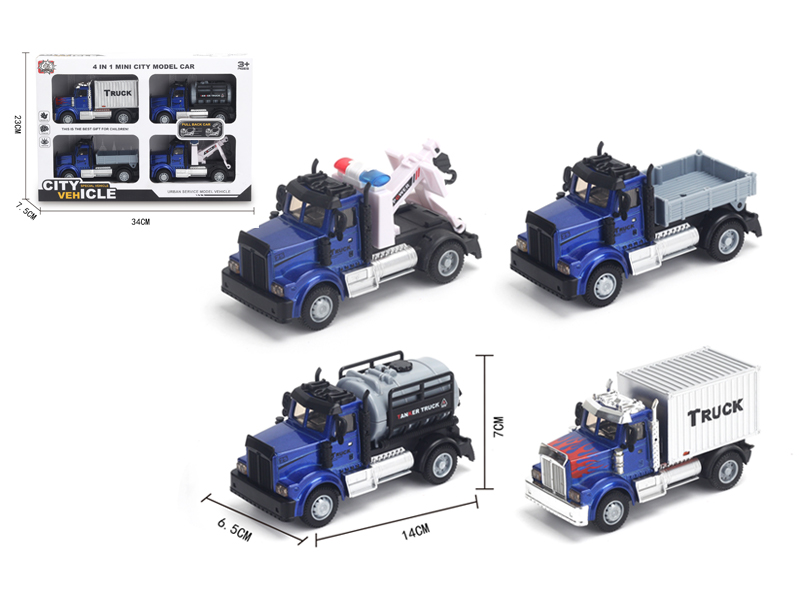 1:64 Pull Back American Transport Alloy Car