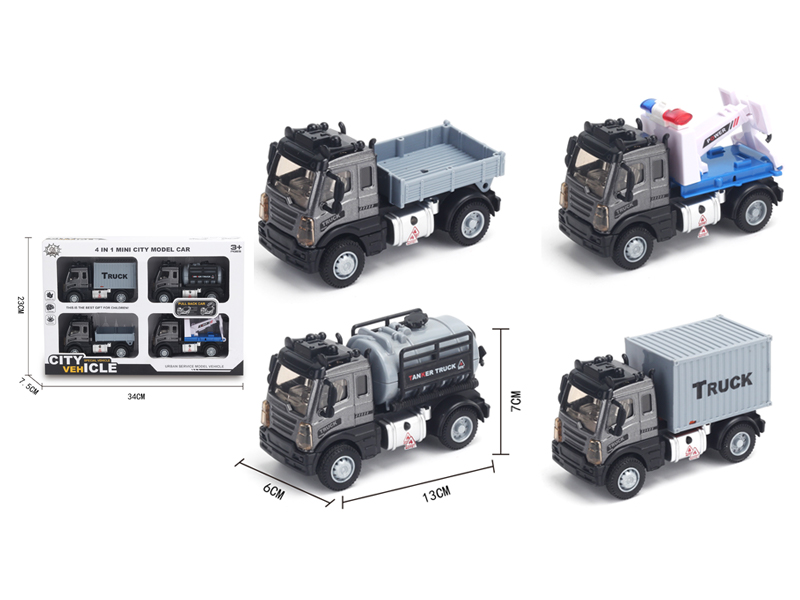 1:64 Pull Back European Transport Alloy Car