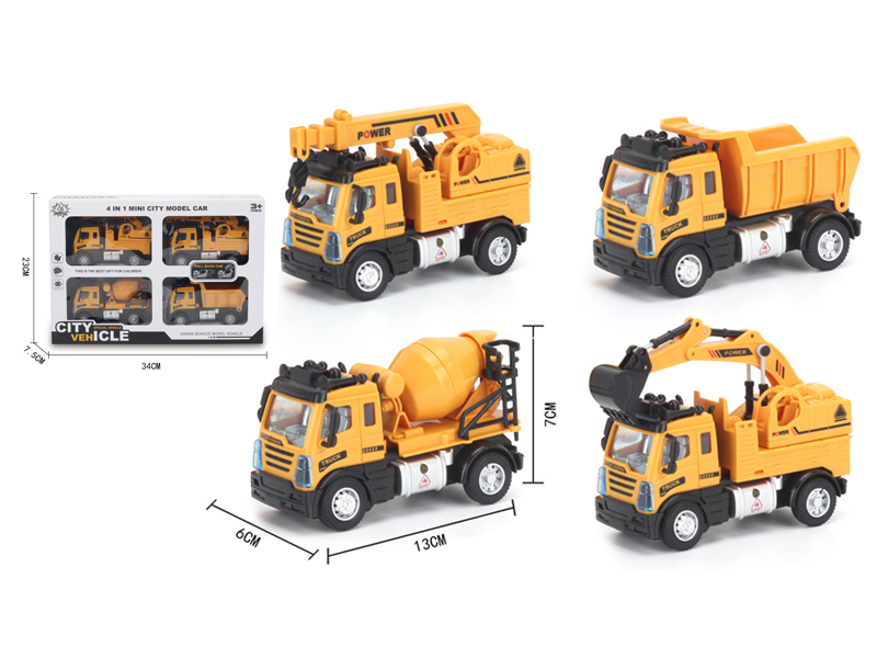 1:64 Pull Back European Engineering Alloy Car