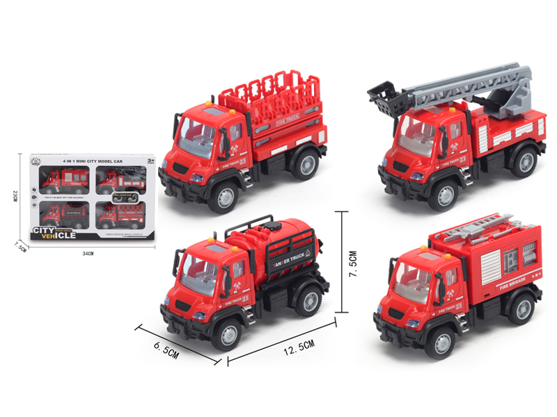 1:64 Pull Back German Fire Alloy Vehicle