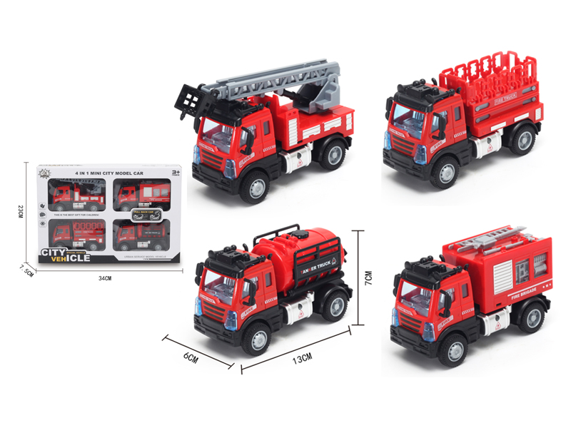 1:64 Pull Back European Fire Alloy Vehicle