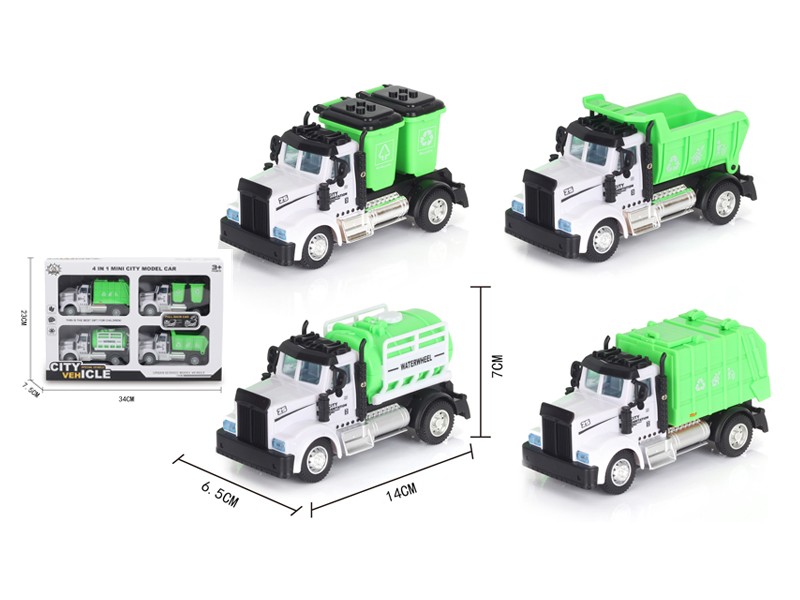 1:64 Pull Back American Sanitation Alloy Car