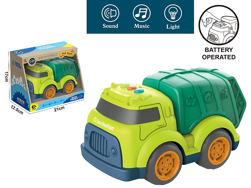 Cartoon Slide Sanitation Truck With Light And Music