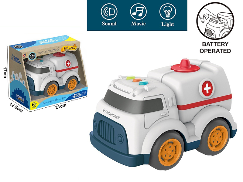 Cartoon Slide Ambulance With Light And Music