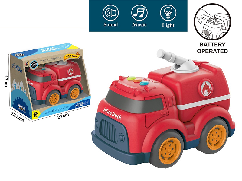 Cartoon Slide Engineering Truck (Fire Engine)With Light And Music