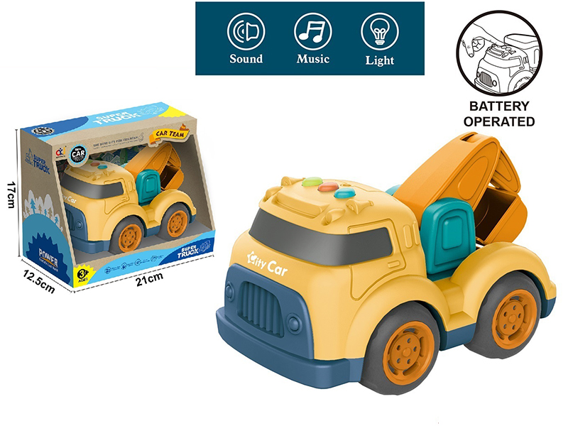 Cartoon Slide Engineering Truck  With Light And Music(Excavator)