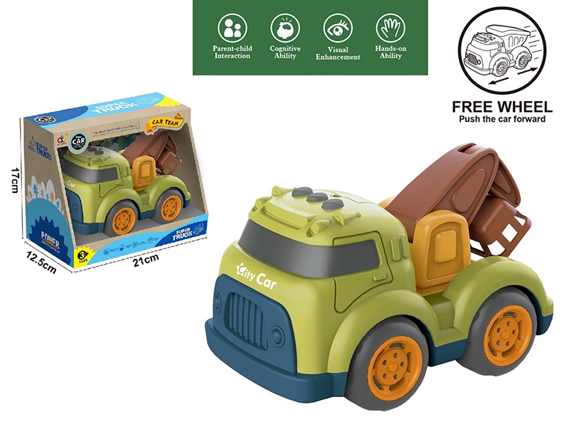 Cartoon Slide Engineering Truck (Aerial Ladder Truck)