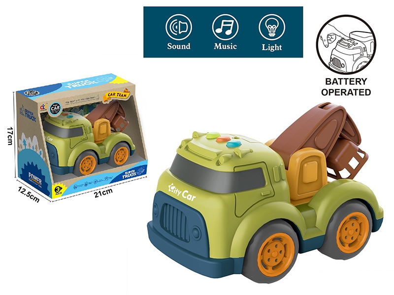 Cartoon Slide Aerial Ladder Truck With Light And Music
