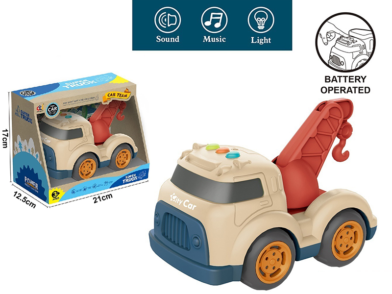 Cartoon Slide Engineering Truck With Light And Music(Crane)