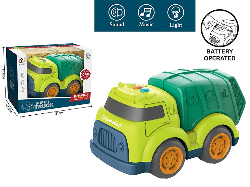 Cartoon Slide Sanitation Truck With Light And Music
