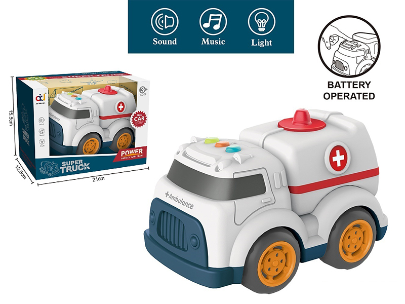 Cartoon Slide Ambulance With Light And Music