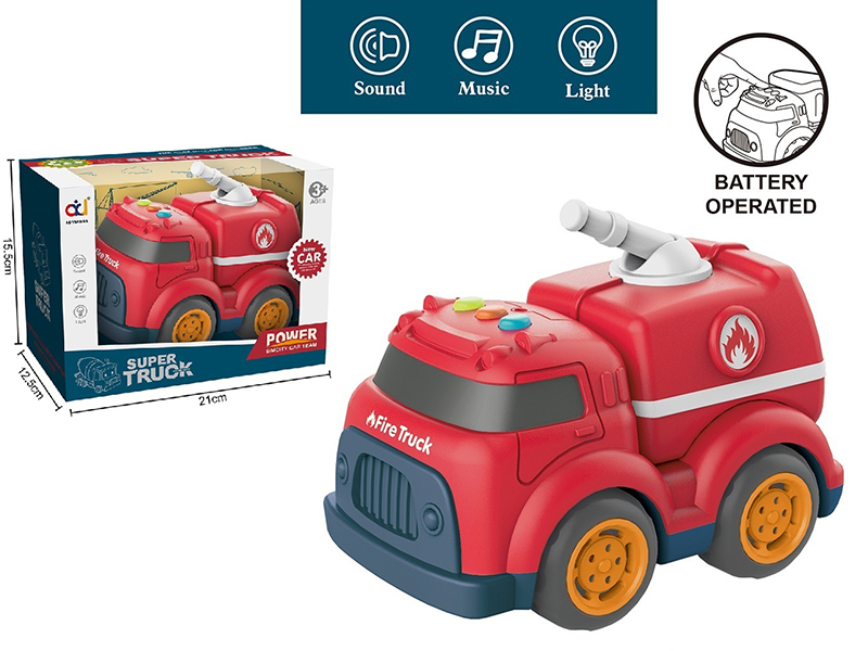 Cartoon Slide Engineering Truck (Fire Engine)With Light And Music