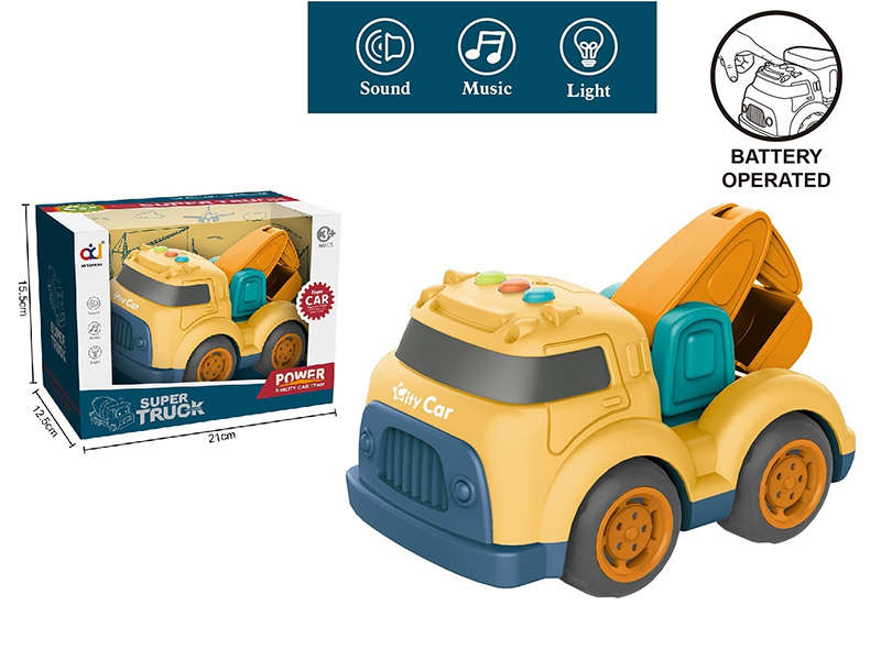 Cartoon Slide Engineering Truck  With Light And Music(Excavator)
