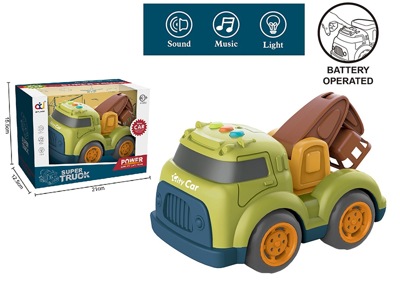 Cartoon Slide Aerial Ladder Truck With Light And Music