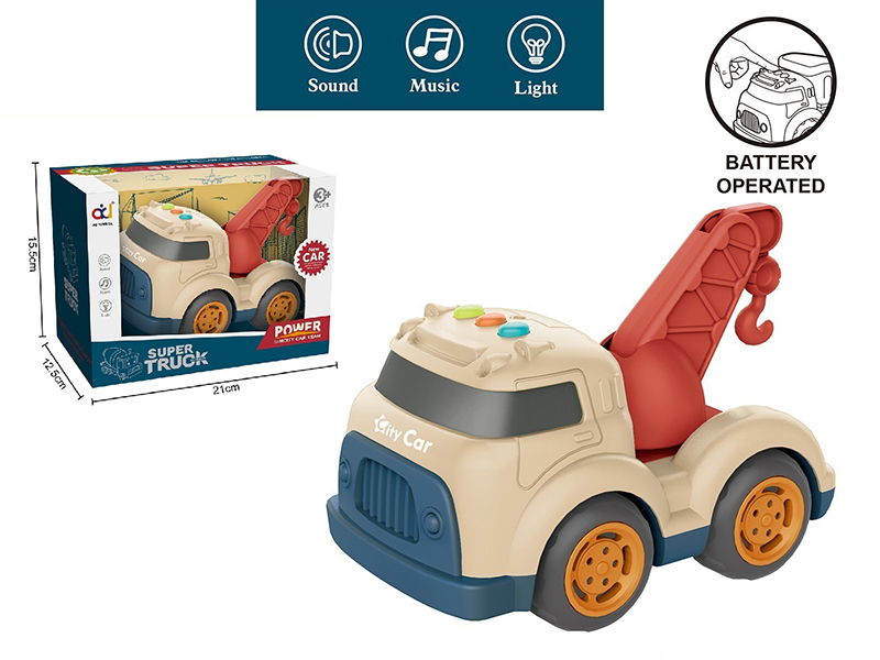 Cartoon Slide Engineering Truck With Light And Music(Crane)