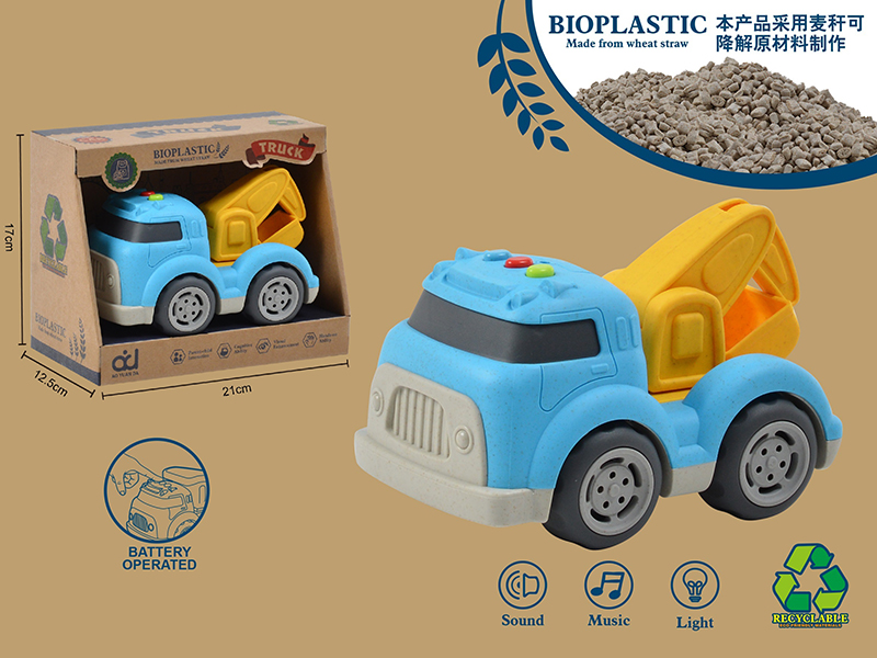 Wheat Straw Material Cartoon Free Wheel Excavator With Light And Music