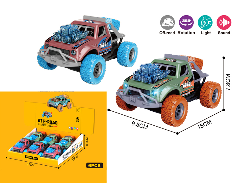 6PCS Friction Rotary Off-Road Vehicle