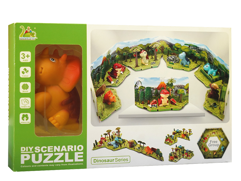 DIY 3D Scenario Puzzle - Triceratops