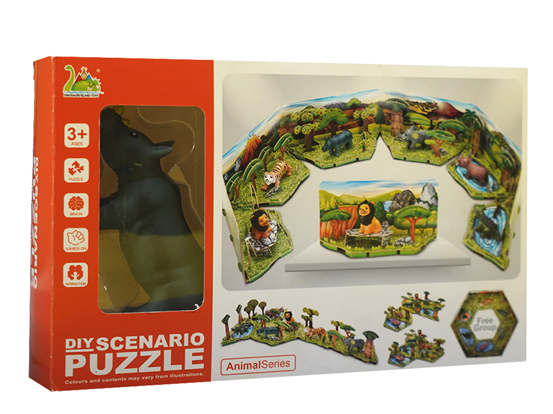 DIY 3D Scenario Puzzle - Rhinoceros