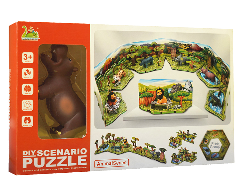 DIY 3D Scenario Puzzle - Hippo