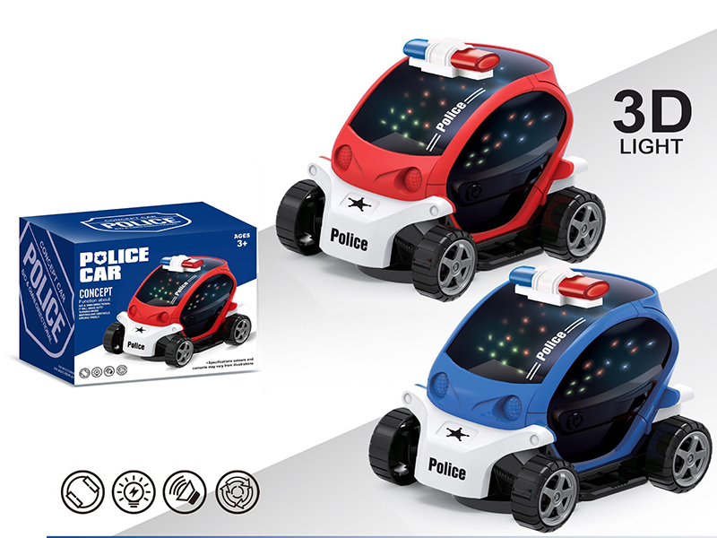 B/O Bump And Go Police Car With 3D Lights