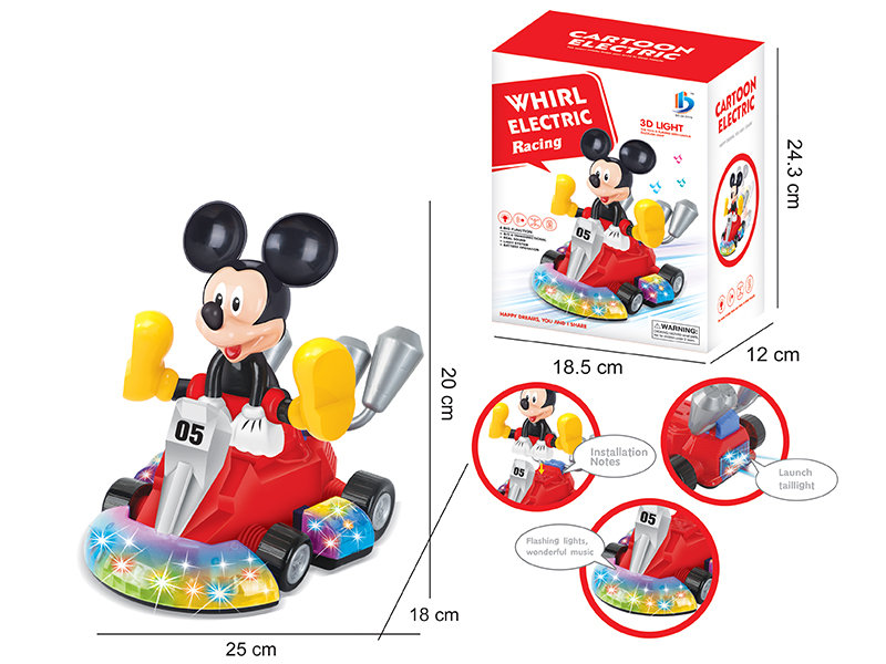 B/O Bump And Go Mickey Karting Car